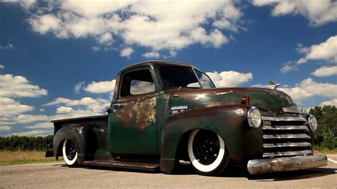 1950 Chevrolet Pickup Patina Shop Truck Air Bagged Air Ride Ac And