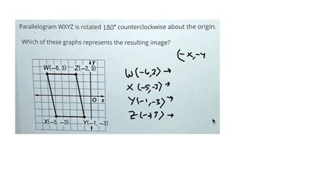 SOLVED Parallelogram WXYZ Is Rotated 180 Counterclockwise About The