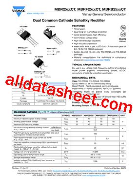 MBR25XXCT V01 Datasheet PDF Vishay Siliconix