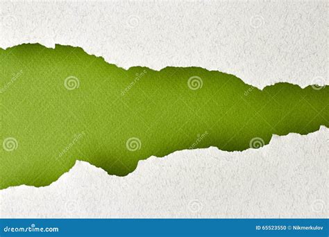 Green Torn Paper Stock Photo Image Of Backdrop Grey 65523550