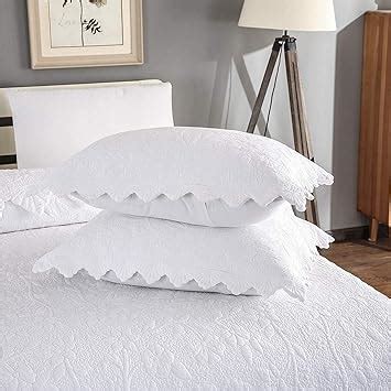 Amazon Brandream Quilted Pillow Shams Cotton Set Of 2 White