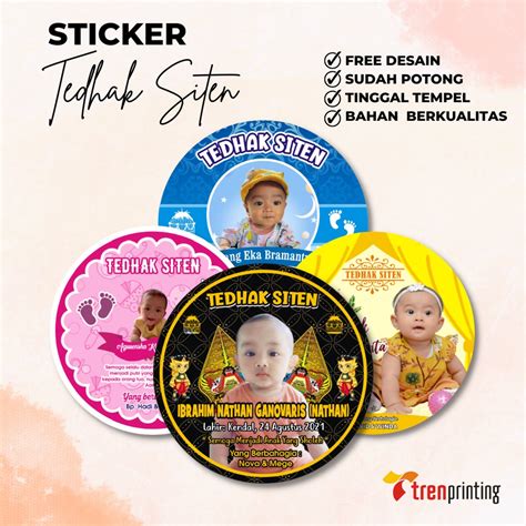 Jual Stiker Tasyakuran Nama Anak Stiker Tasyakuran Tedak Siten Cetak