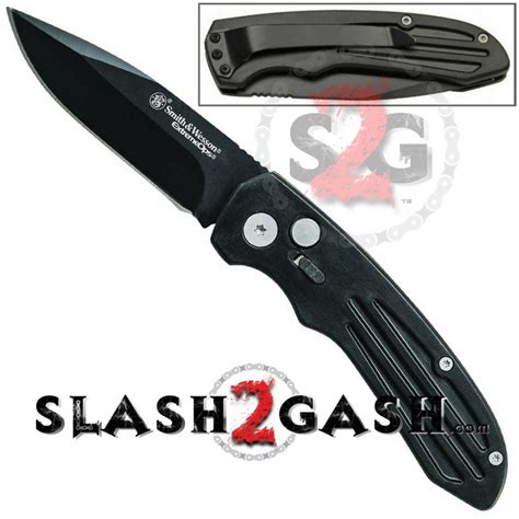 Smith & Wesson Extreme Ops Black Automatic Knife - Plain SW50B – Slash2Gash