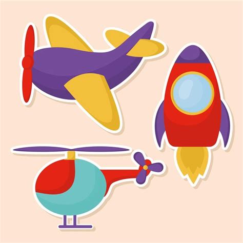 Premium Vector Kids Toys Stickers Set