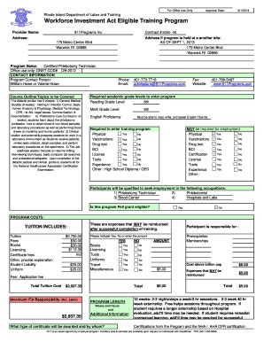 Fillable Online Dlt Ri 2011 911Programs Phlebotomy INTERNET Form Xlsx