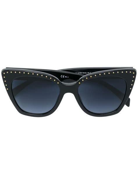 Moschino Eyewear Mm Cat Eye Sunglasses Black Havana In Black Dark