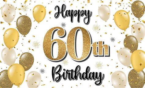 5x3ft Happy 60th Birthday Photography Background Cheers To Sixty Years Old Birthday Home Wall