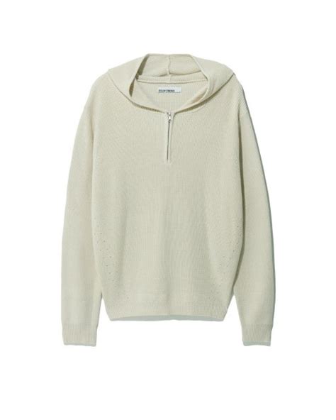 Musinsa Beslow Half Zip Up Hood Knit Ivory