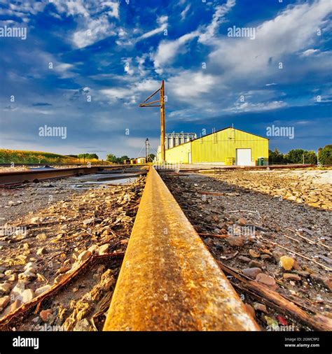 Rocks Around Railroad Tracks Stock Photo Alamy