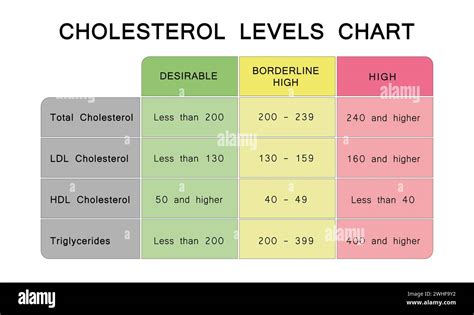 Cholesterol Level Chart Illustration Stock Photo Alamy