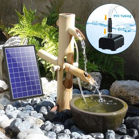 POPOSOAP Solar Fountain Pump Built In 3000mAh Battery 7W Solar Bird