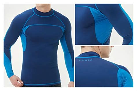 Tsla Men S Upf Long Sleeve Rash Guard Uv Spf Quick Dry Swim Shirt