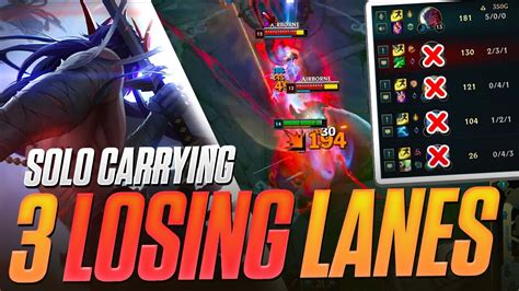 Solo Carrying 3 LOSING Lanes Dzukill YouTube