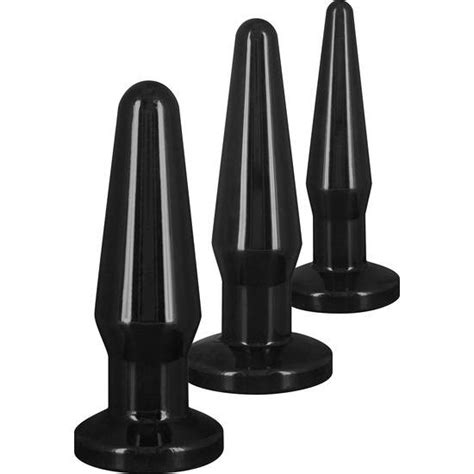 FEELZTOYS BIBI TWIN SET DE 3 PLUGS ANALES NEGRO Kit SEXSHOP