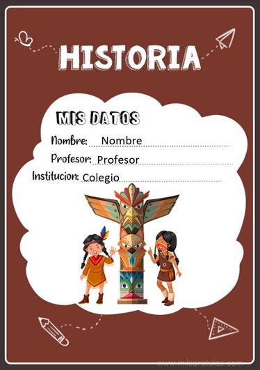 Caratula Y Portada De Historia En Word 1 Caratulas Para Cuadernos