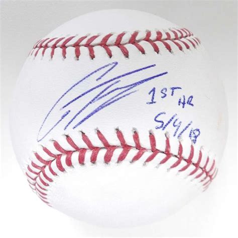 Gleyber Torres Autographed Inscribed MLB First HR 5 4 2018 Baseball