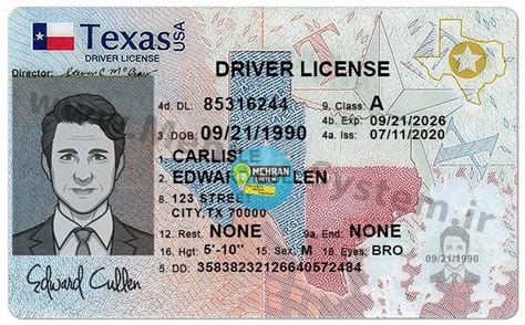 Editable Texas Driving Licence PSD Template - Mehran System