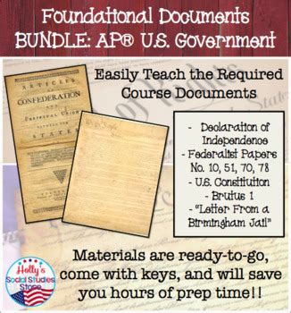 Foundational Documents Bundle For Ap U S Government Tpt