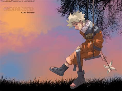 Naruto Wallpaper Uzumaki Naruto Alone And Sad Minitokyo