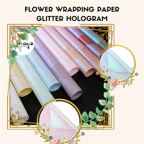 Jual Lembar Flower Wrapping Paper Hologram Cellophane Kertas Buket