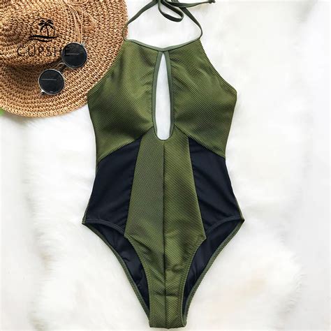 Buy Cupshe Hear The Lullaby Mesh One Piece Swimsuit Women Army Green Cut Out