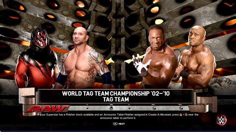 Wwe K World Tag Team Championship Kane Batista Vs Booker T