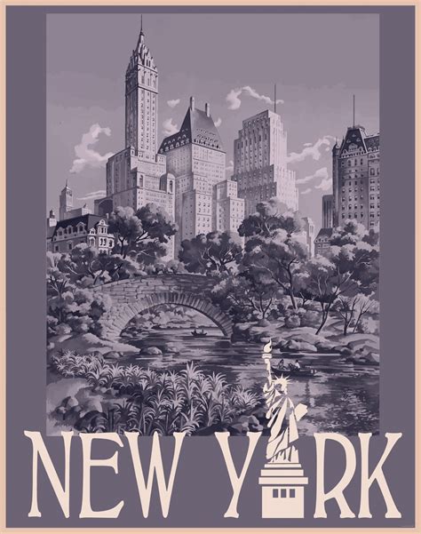 Vintage New York City Poster Free Stock Photo Public Domain Pictures