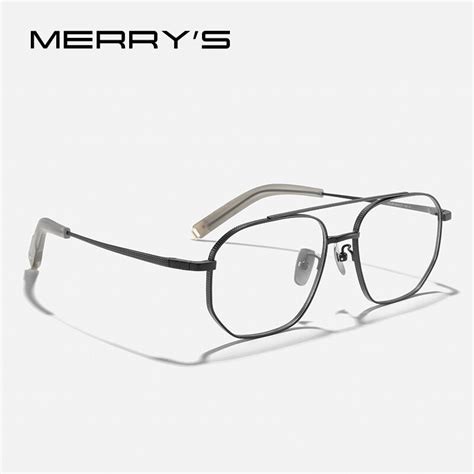 Merrys Design Pure Titanium Glasses Frame For Men Classic Square