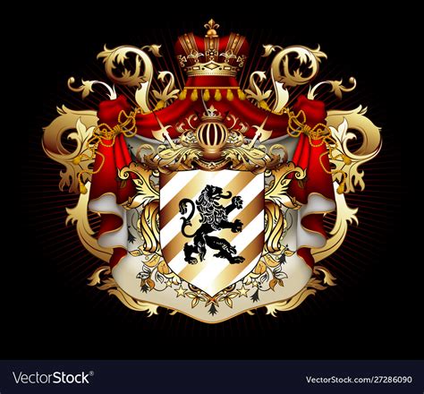 Heraldic Shield With A Crown And Royal Mantle Vector Image