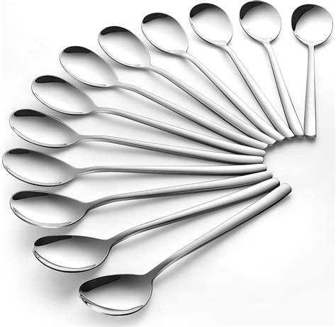 Ayfdishs Korean Spoons 12 Pieces Stainless Steel Soup