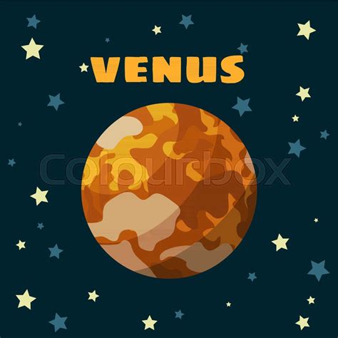 Planet Venus in cartoon style. For ... | Stock vector | Colourbox