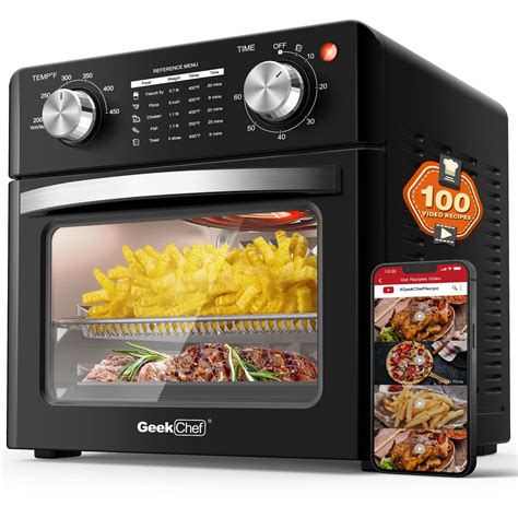 Geek Chef Air Fryer Toaster Oven Combo 4 Slice Toaster Convection Air Fryer Oven 2 Knob 10qt