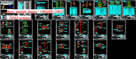 Boru Destek Detay Dwg Projesi Autocad Projeler