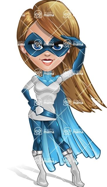 Pretty Superhero Woman Cartoon Vector Character Salute Graphicmama