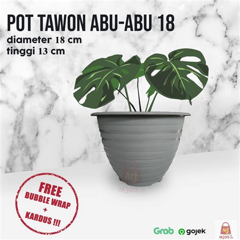 Jual Pot Bunga Plastik Tawon Warna Abu Abu Silver Cm Murah Shopee