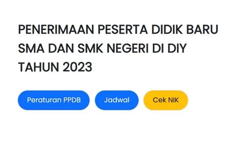 Link Ppdb Online Sma Smk Negeri Di Diy Tahun Tahap Verifikasi