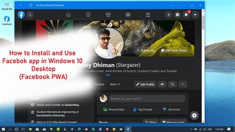 How To Install And Use Facebook App In Windows 10 Facebook Pwa Edge Youtube