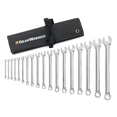 GearWrench SAE Combination Wrench Set With Roll 18 Piece 81917 The