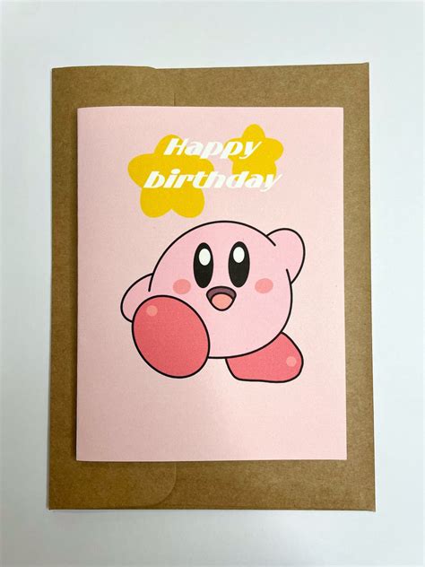 Kirby Birthday Card Kirby Happy Birthday Card Etsy Canada