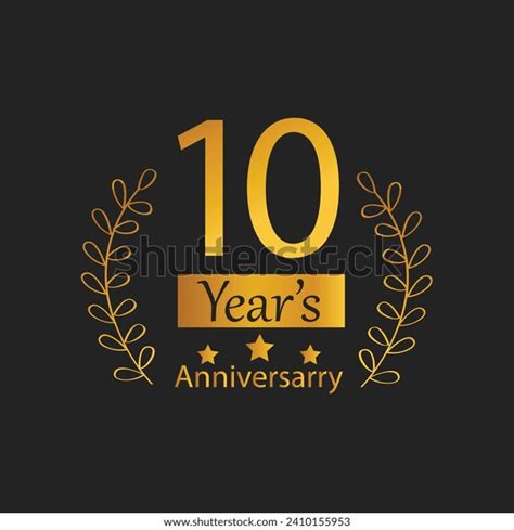 10 Year Anniversary Celebration Banner Template Stock Vector Royalty