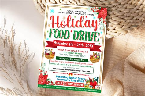 Diy Holiday Food Drive Flyer School And Community Food Drive