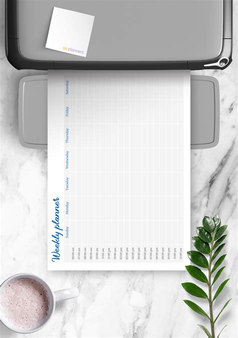 Download Printable Horizontal Weekly Diary Template PDF