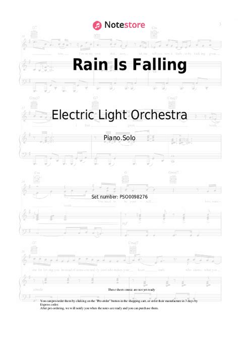 Rain Is Falling piano sheet music Electric Light Orchestra in Note-Store.com | Piano.Solo SKU ...