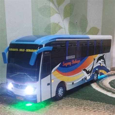 Jual Miniatur Bus Shd Sugeng Rahayu Livery Lumba Lumba Plus Lampu