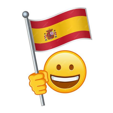 Premium Vector Emoji With Spain Flag Large Size Of Yellow Emoji Smile