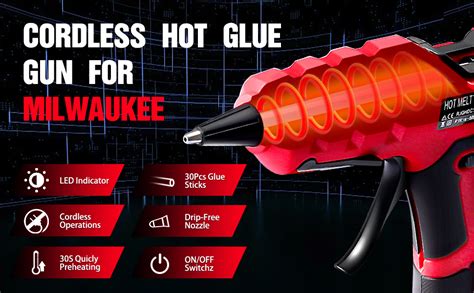 Cordless Hot Glue Gun For Milwaukee M18 Handheld Hot Melt Glue Gun For Milwaukee 18v Max Li Ion