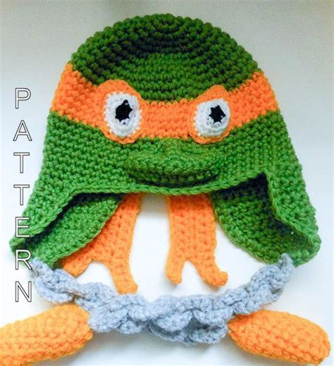 Crochet Pattern Teenage Mutant Ninja Turtles Hat Tmnt Earflap Etsy Uk