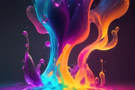 Premium Photo Neon Liquids Abstract Background