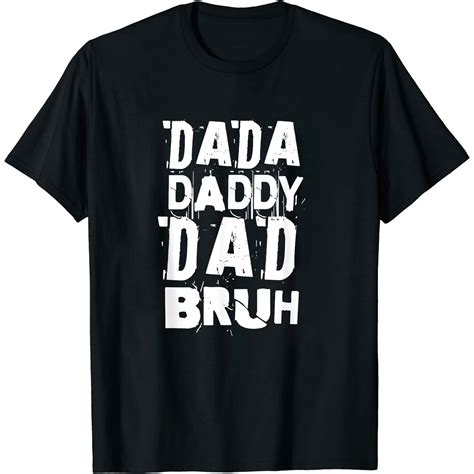 Mens Dada Daddy Dad Bruh Funny Happy Fathers Day Vintage T Shirt Black