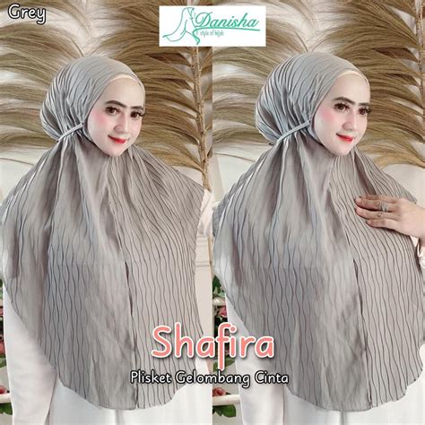 Jual Jilbab Instan Bergo Maryam Shafira Plisket Gelombang Cinta Ori